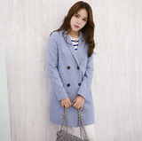毛呢外套女式春秋冬季新款2016韩版修身显瘦中长款长袖大码上衣