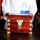 首饰盒红木镜箱独板木化妆盒红木酸枝珠宝收纳盒中式实木仿古包邮