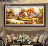 美倪 大幅纯手绘油画风景托马斯幸福一家客厅沙发餐厅欧式简约