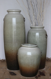 新款中式陶罐陶瓷落地大花瓶 土陶 做旧室内外景观陶瓷摆设花瓶
