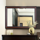 YISHAER 中式风格 浴室镜卫浴镜壁挂卫生间镜子带框镜子银镜 5033