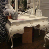 新古典梳妆台实木欧式梳妆桌后现代化妆台化妆桌样板房书桌黑白色