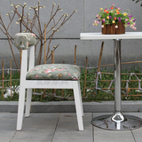 多花色低靠背欧式实木矮背餐椅椅套可拆洗布艺咖啡厅餐厅软包椅子
