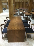 柚木王大板桌 简约书桌 实木家具 原木餐桌 木质办公桌 欧式现代