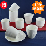布歌东京表面磨砂布丁杯酸奶杯纯白色陶瓷茶杯小杯餐杯包邮可批发