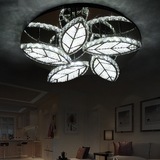 客厅水晶灯圆形大气现代简约创意led吸顶灯艺术叶子卧室餐厅灯具