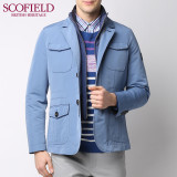 scofield韩国衣恋男装春季专柜新款假两件休闲夹克外套SMJA51C002
