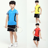 2016新款李宁羽毛球服儿童服套装短袖短裤男女童装网球学生运动服