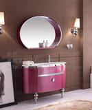 浪登红桃红色玫瑰色新品正品LD-2147组合台下盆不锈钢浴室柜1.2米