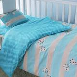 婴儿床单 幼儿园被套 枕套 婴儿床品套件三件套 纯棉 多色可选