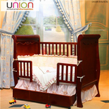 实用美国 婴儿床实木童床宝宝床bb床新生儿环保多功能双胞胎