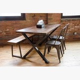 美式组装乡村LOFT工业做旧风格铁艺椅组合简约餐桌复古餐桌