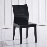 椅子全实木水曲柳餐椅 靠背椅 简约现代餐桌椅组合 黑色凳子宜家