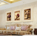客厅装饰画沙发背景墙三联画餐厅挂画 现代简约油画欧式卧室壁画