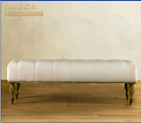 欧式美式实木床尾凳 布艺换鞋凳双人沙发凳长凳时尚卧室脚凳