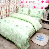 套包邮花海清新新品大花绿色床单纯棉床笠枕套被单被套单件三四件