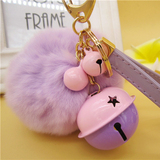 韩国创意礼品可爱铃铛毛绒汽车钥匙挂件包挂饰钥匙扣女生钥匙链圈