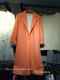 韩国代购春夏女装 高端定制超长款薄款宽松开叉风衣棉麻西装外套