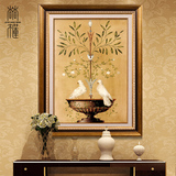 尚尚木莲 美式欧式客厅装饰画 玄关竖幅挂画 餐厅卧室壁画 和平鸽