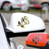 汽车用品金色玫瑰花银色反光软胶车身贴3D立体贴纸后视镜贴车贴