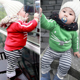 童装男童婴儿冬装男宝宝1-2-3岁4冬季时尚加厚加绒卫衣男小童上衣