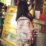 韩国东大门hellokitty中学生可爱粉色女生帆布双肩包书包软妹背包