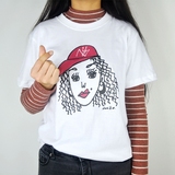 韩国ulzzang个性BF风摇滚女孩设计感圆领短袖T恤上衣女闺蜜学生装