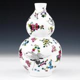 景德镇陶瓷器 夜光瓷风水葫芦花瓶摆设 现代工艺品家居装饰品摆件