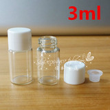 3ml透明玻璃精油瓶白色塑料盖子批发化妆品包材分装精油玻璃空瓶