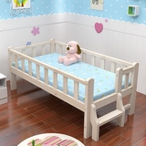 儿童床带护栏男孩女孩单人小孩实木松木个性公主床婴儿床拼接加床