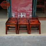 【韵来】老挝大红酸枝独板四方凳实木矮凳红木换鞋凳 交趾黄檀