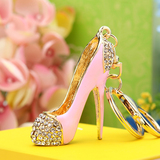 韩国创意礼品水晶水钻可爱高跟鞋汽车钥匙扣女包包挂件钥匙链饰品