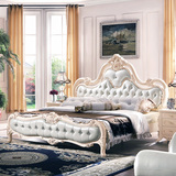 欧式双人床奢华法式真皮大床1.8米别墅床一米八实木床储物高箱床