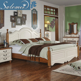 萨洛美新款地中海白色欧式纯全实木床1.5m/1.8米双人特价家具包邮
