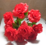 六一“热卖仿真玫瑰花假花跳舞手拿花塑料花运动会欢迎花仿真花束
