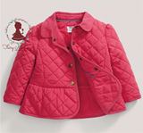 英国大牌童装 外贸原单 儿童 玫红夹棉绗缝菱格上衣 外套 夹克