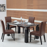 新款大理石餐桌椅组合 现代简约长方形餐台吃饭桌子不锈钢餐桌椅