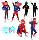 圣诞节 万圣节 儿童服装 蜘蛛侠紧身衣 儿童蝙蝠侠 超人衣服