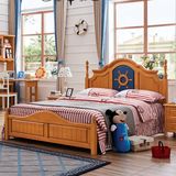 热卖全实木儿童床1.2/1.5米高箱储物床卧室家具美式单人床DS-803