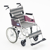 三贵MIKI进口轮椅折叠轻便老年代步老人旅行便携铝合金超轻轮椅车
