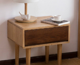 日式简约现代组装无门纯全实木床头柜白橡木卧室家具储置物柜简约