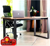 简约新款松木组装宜家简易铁艺办公电脑桌餐桌休闲桌现代实木书桌