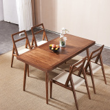 北欧宜家餐桌 北美风格餐桌 实木榆木饭桌 现代简约餐桌餐椅组合