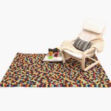日本购创意樂荷公園 北欧风进口纯羊毛圆形个性客厅卧室地毯 飘窗