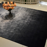CasAmore 印度进口手工素色地毯高档客厅卧室满铺超柔黑灰茶几垫