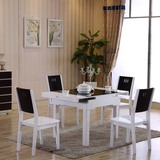 餐桌 功能餐桌 餐桌椅组合 实木钢琴烤漆可伸缩餐桌 小户型餐桌