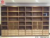 京作 现代新中式书柜老榆木免漆家具纯实木瓷器展示柜办公室书房