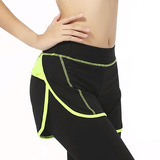 特加肥加大码速干健身跑步运动连体短裤假两件七分裤女修身瑜伽裤