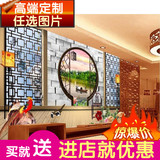 中国风3d天鹅客厅中式园林电视背景墙纸壁纸大幅壁画立体江南风景
