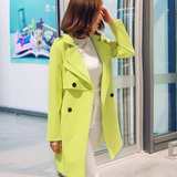 特价清仓新品常规韩版长袖纯色冬季修身中长款外套女装2015风衣